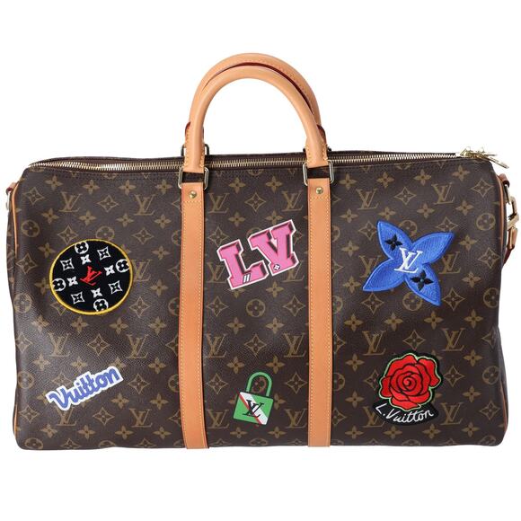 Louis Vuitton Keepall Bandoulière 50 Monogram Patches with Strap - Picture 1 of 8